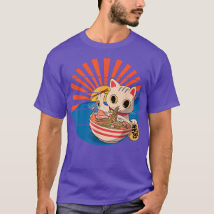 ラーメン猫日本のかわいいかわいいアニメ Tシャツ