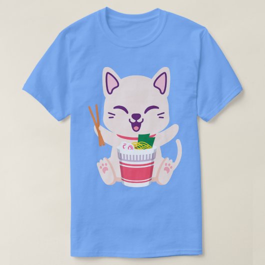 ラーメン猫日本のアニメかわいい女子公式Tee Tシャツ (デザイン正面)