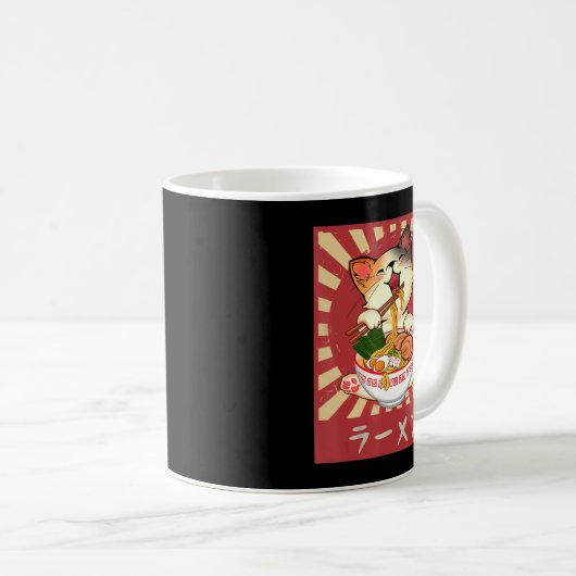 ラーメン猫猫アニメかわいい日本のマーチギフトG コーヒーマグカップ (正面右)
