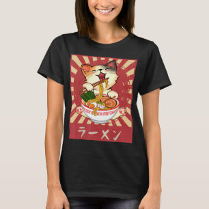 ラーメン猫猫アニメかわいい日本のマーチギフトG Tシャツ