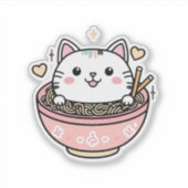 ラーメン猫 – かわいいかわいい シール (正面)