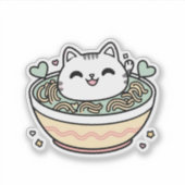 ラーメン猫 – かわいいかわいい シール (正面)