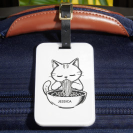 ラーメン猫 - かわいい日本のアニメパーソナライズデザイン ラゲッジタグ