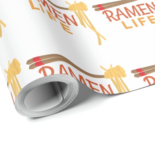 ラーメン生日本の活食おもしろい生徒贈与アイディア ラッピングペーパー (ロールコーナー)