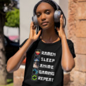 ラーメン睡眠アニメゲームのリピート Tシャツ