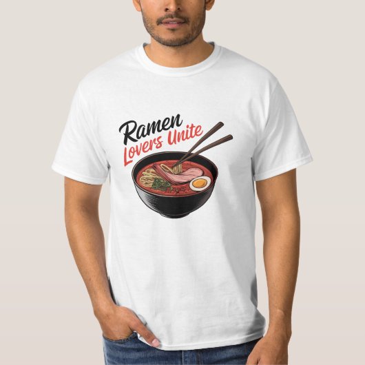 ラーメン祝に愛されるラーメンデザイン Tシャツ (正面)