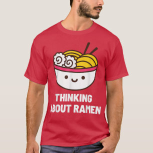 ラーメン考える食アニメにつ日本のいておもしろい Tシャツ