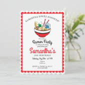 ラーメン赤日本の味噌麺スープ誕生日パーティー 招待状 (スタンド正面)