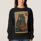 ラーメン食べ麺のHippo Women's sweatshirt スウェットシャツ (正面)