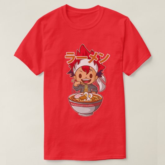 ラーメン食戦アニメ、かわいいアニメ少年たち日本 Tシャツ (デザイン正面)