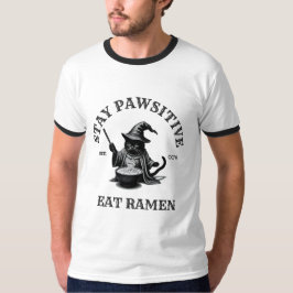 ラーメン魔法使い猫 - 魔法のフードイ・アニメアート Tシャツ