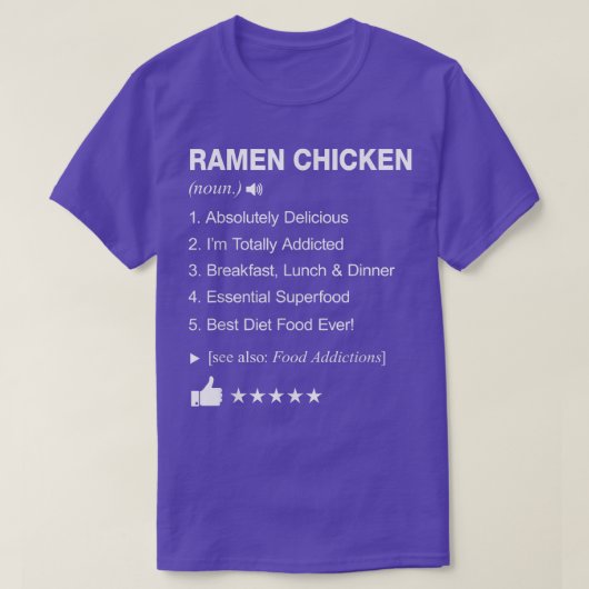 ラーメン鶏の定義おもしろい意味 Tシャツ (デザイン正面)