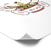 ラーメン麺かわいい用ラーメン麺スープ大好き ポスター (角)