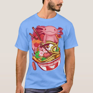 ラーメン麺アクソロトルアニメ日本のオタク食べ物Gi Tシャツ