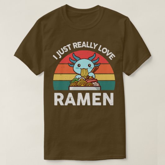 ラーメン麺アニメ日本のCuが大好き Tシャツ (デザイン正面)