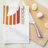 ラーメン麺スープかわいい日本の麺ヴィンテージ キッチンタオル (四つ折り)