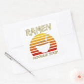 ラーメン麺スープかわいい日本の麺ヴィンテージ スクエアシール (封筒)