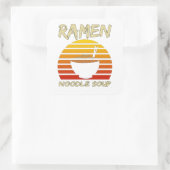 ラーメン麺スープかわいい日本の麺ヴィンテージ スクエアシール (バッグ)