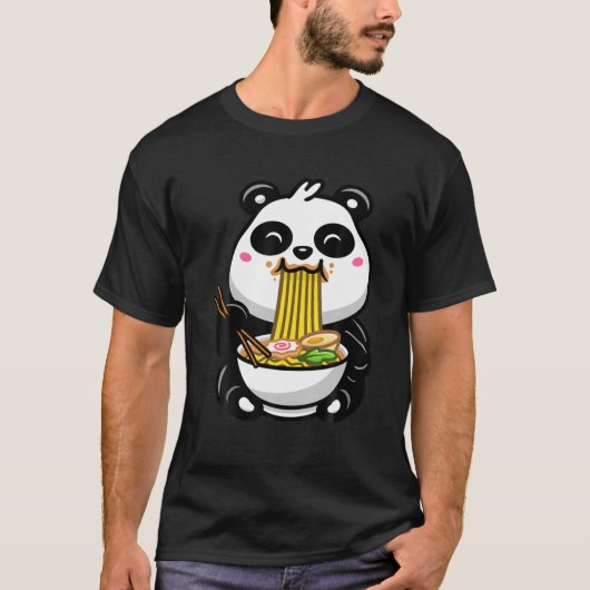 ラーメン麺パンダベア Tシャツ (正面)