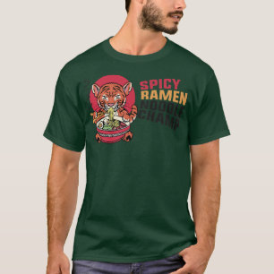 ラーメン麺ボウル愛かわいい日本のタイガー辛い Tシャツ