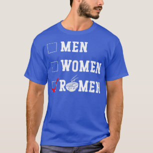 ラーメン麺ボウル愛日本のかわいい男性女性R Tシャツ