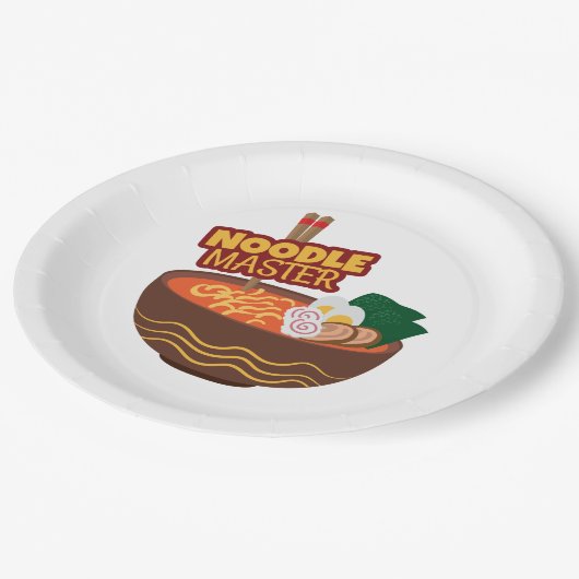 ラーメン麺マスターおもしろいギフト日本のアイディア ペーパープレート (アングル)