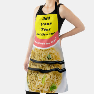 ラーメン麺包装カスタムおもしろいメッセージ エプロン