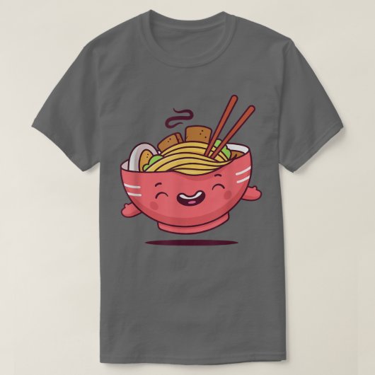 ラーメン – かわいい麺スープ Tシャツ (デザイン正面)
