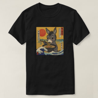 ラーメン かわいい 子どものロバ アニメ Tシャツ