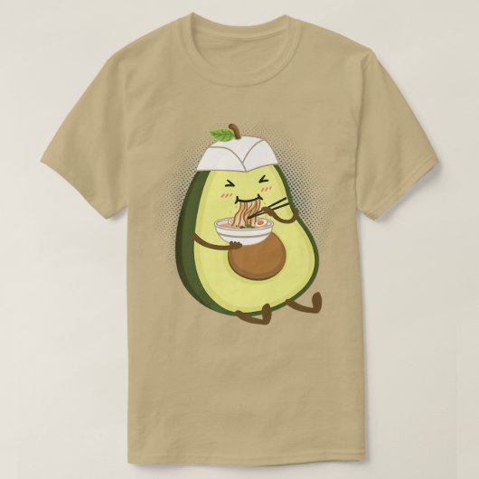 ラーメン アボカド 日本のアニメ かわいい女の子 公式 Tシャツ (デザイン正面)