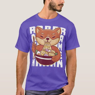 ラーメン – キツネ食べラーメン Tシャツ