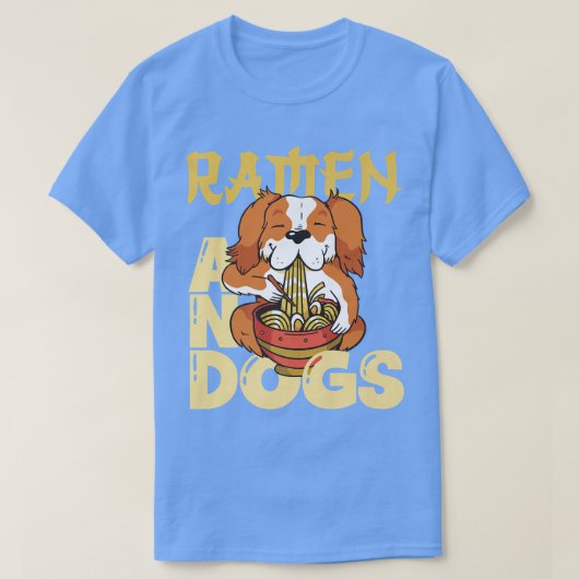 ラーメン・ドッグおもしろい日本のグルメアジア犬の愛 Tシャツ (デザイン正面)