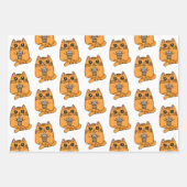 ラーメン、ボバティー、コーヒー誕生日 ラッピングペーパーシート (正面2)