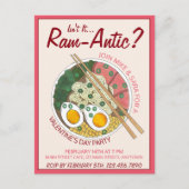 ラーメン・ロマンティック バレンタインデーのラーメン インビテーションポストカード (正面)