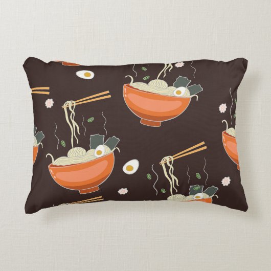 ラーメン：ヴィンテージグラフィック アクセントクッション (正面)