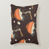 ラーメン：ヴィンテージグラフィック アクセントクッション (正面(垂直))