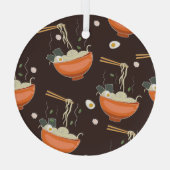 ラーメン：ヴィンテージグラフィック ガラスオーナメント (裏面)