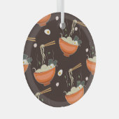 ラーメン：ヴィンテージグラフィック ガラスオーナメント (正面右)