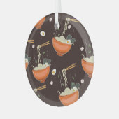 ラーメン：ヴィンテージグラフィック ガラスオーナメント (正面左)