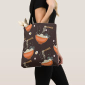 ラーメン：ヴィンテージグラフィック トートバッグ (クローズアップ)