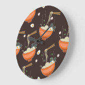 ラーメン:ヴィンテージグラフィック ラージ壁時計 (傾斜)