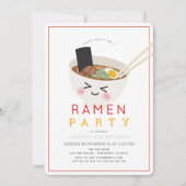 ラーメン 日本風 中国風 アジア風 おもちの誕生日 招待状 (正面)