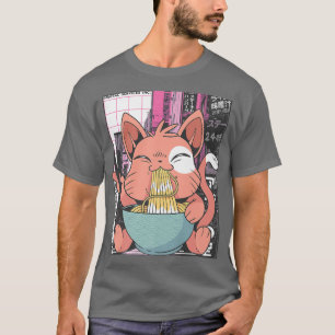 ラーメン 猫好き カワイイ アニメ 1495 Tシャツ