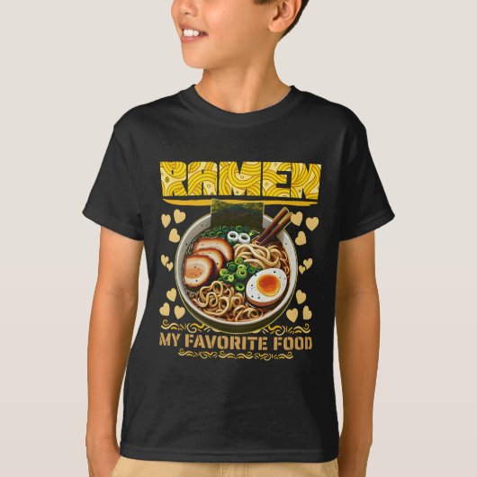 ラーメン 私の好きな食べ物 Tシャツ (正面)