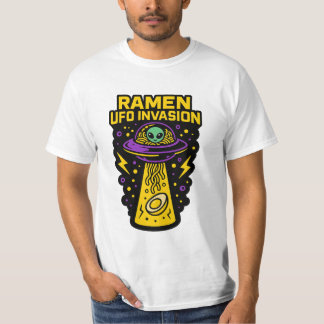 ラーメンUFO襲来 – 空からスルプ Tシャツ