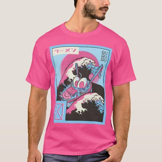 ラーメンVAPORWAVEドラゴン Tシャツ (正面)
