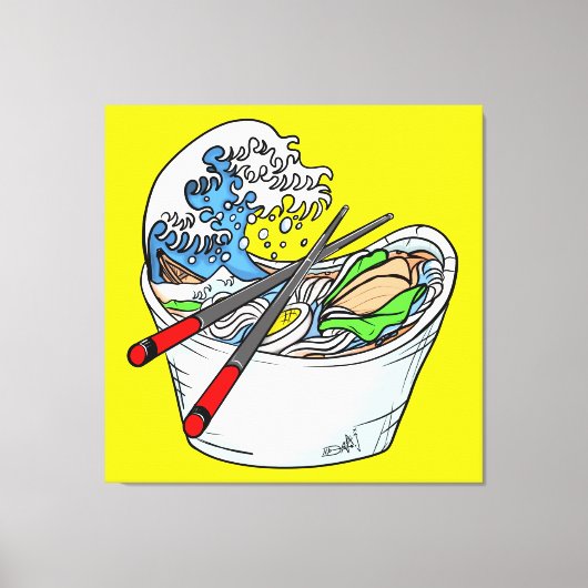 ラーメ素晴らしンの波 キャンバスプリント (正面)