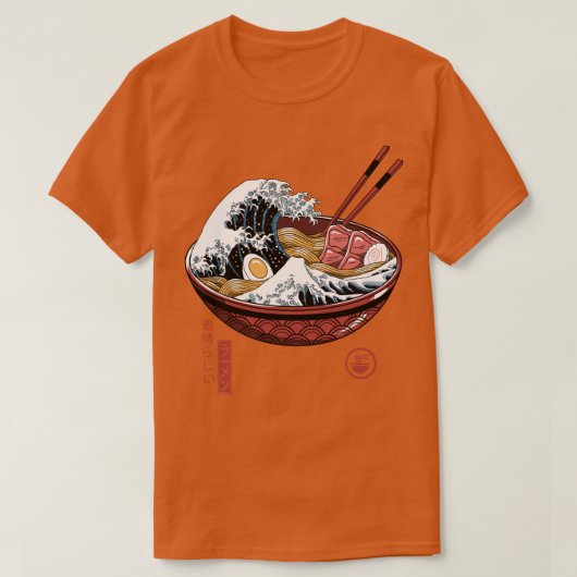 ラーメ素晴らしンウェーブホワイト Tシャツ (デザイン正面)