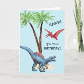 ラー！恐竜子供の誕生日カード シーズンカード (正面)