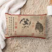 ラ中国のムヤギ陰年〔占星術の〕十二宮図枕 ランバークッション (ブランケット)